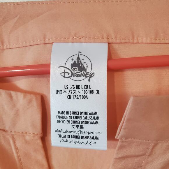 Disney Parks Epcot Italy Minnie Mickey Mouse Short Sleeve Top Large Peach Orange - Picture 3 of 3